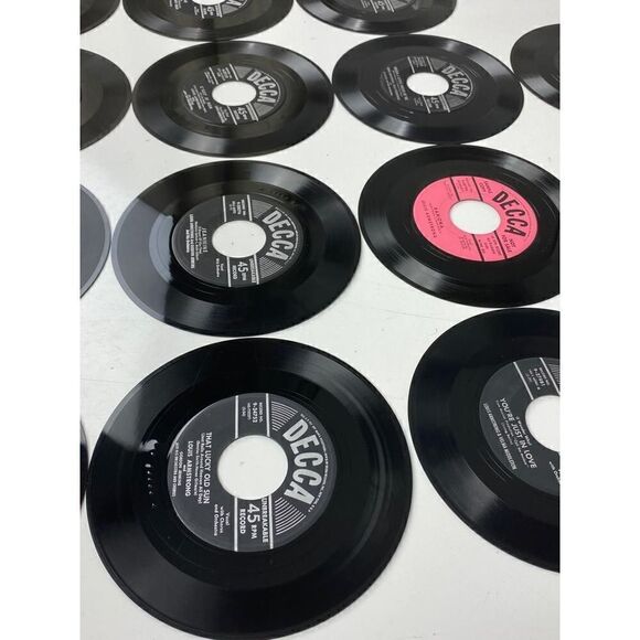 Vtg Record Album & 18 45 RPM Vinyl Records Louis Armstrong Dream a Little Dream - Picture 10 of 11